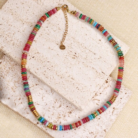 Real Stone / Colorfull Necklace - Picture 1 of 2